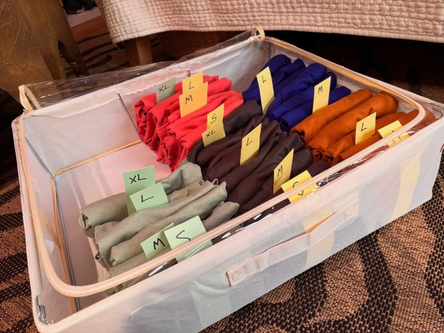 My tiny space Tshirt blanks storage hack/ filing system. A tedious task but future me will appreciate. #marigoldconspiracy